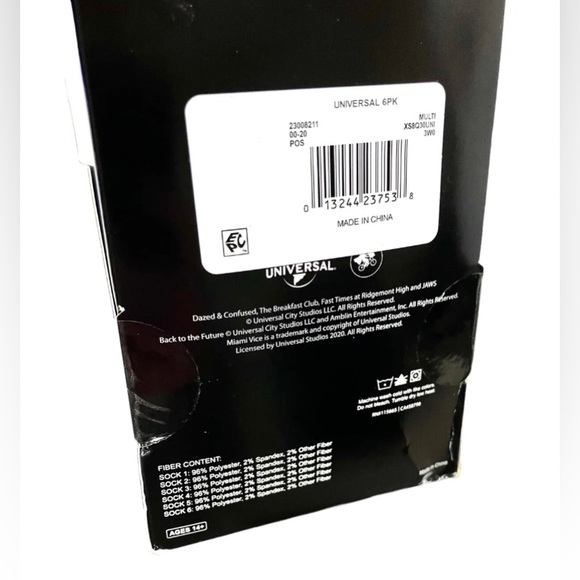 Universal 80’s Famous Movie Socks 6pr Casual Crew Mens Size 8-12 NEW - Picture 6 of 6